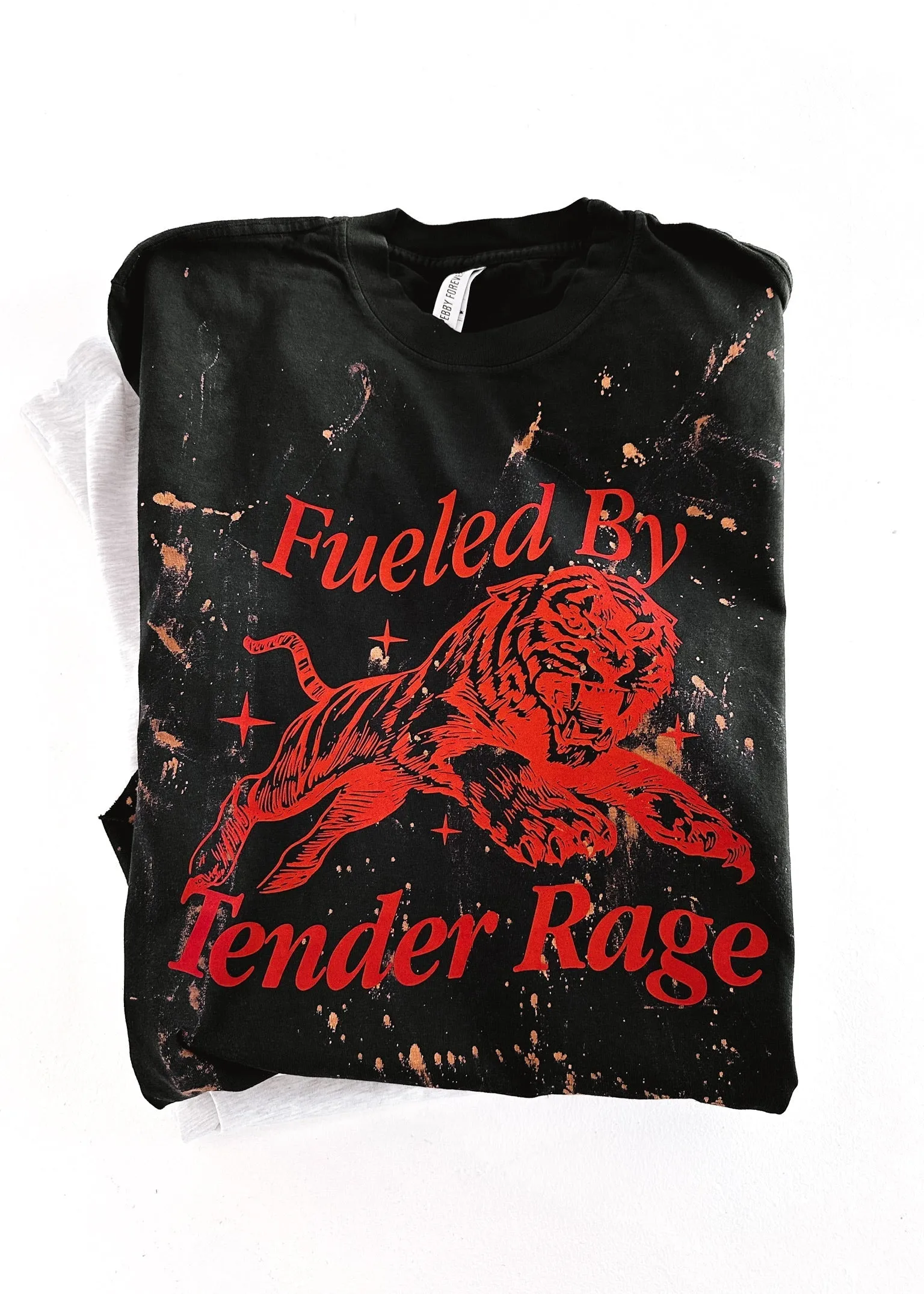 FUELED BY TENDER RAGE BLEACHED OUT SIDE SLIT TEE