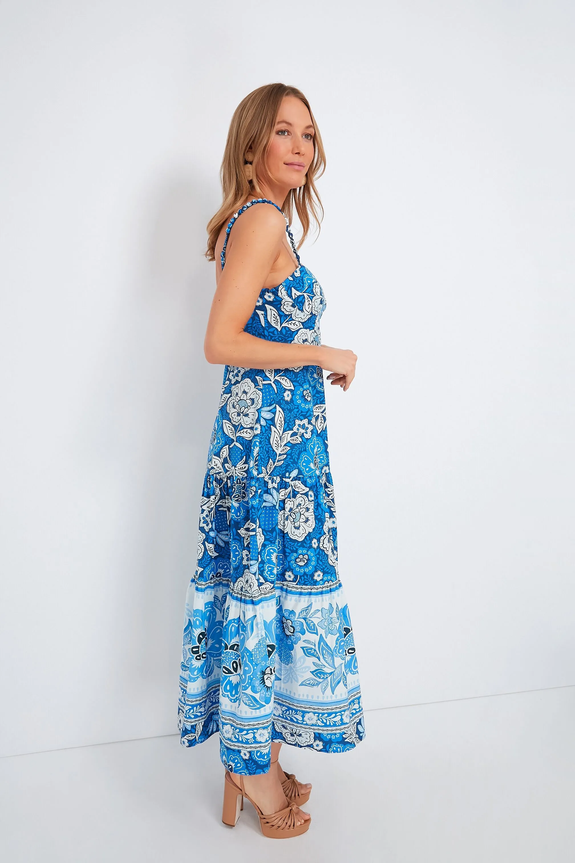 Full of Flowers Blue Midi Dress