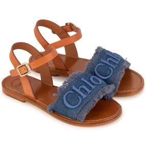 Girls Blue Strap Sandals