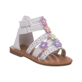 Girls White Multi Flower Gladiator Sandal