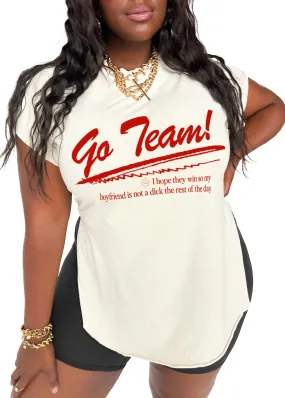 GO TEAM SIDE SLIT TEE (BOYFRIEND)