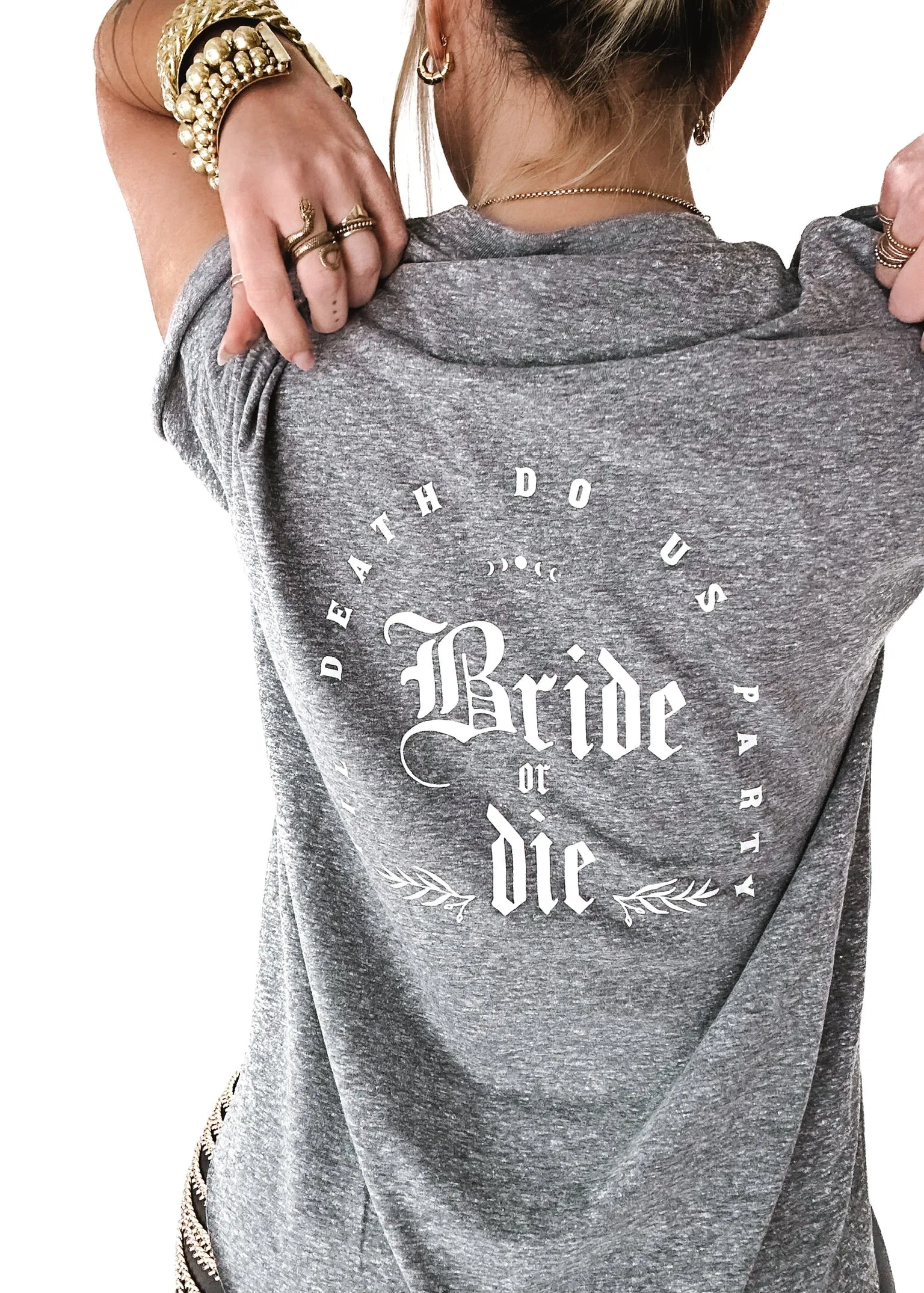 GOTHIC BRIDE OR DIE SIDE SLIT TEE