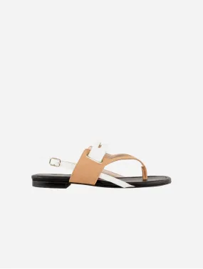 Grace Vegan Leather Gladiator Sandals | Sand & White