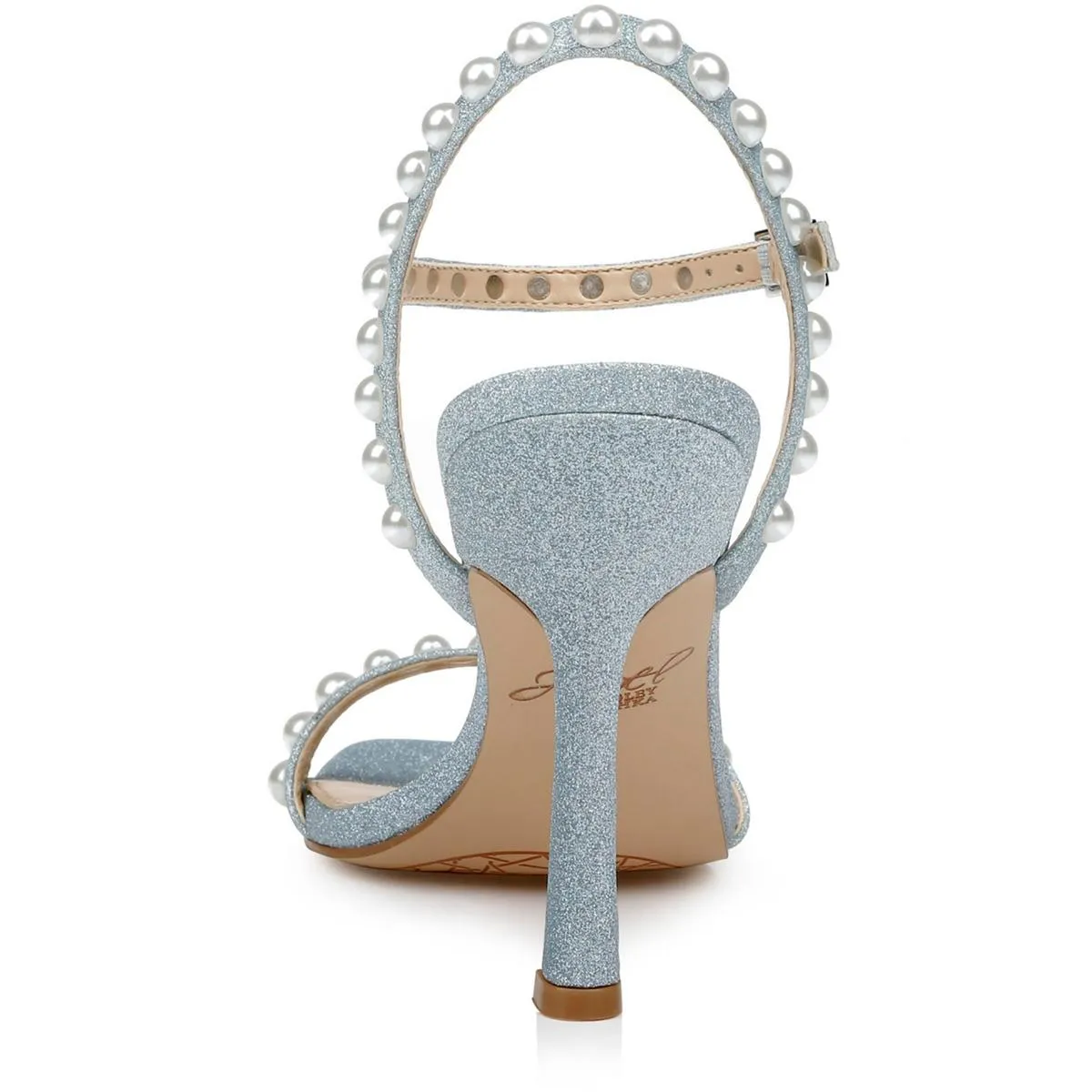 Jewel Badgley Mischka Womens Damaris Beaded Ankle Strap Heels