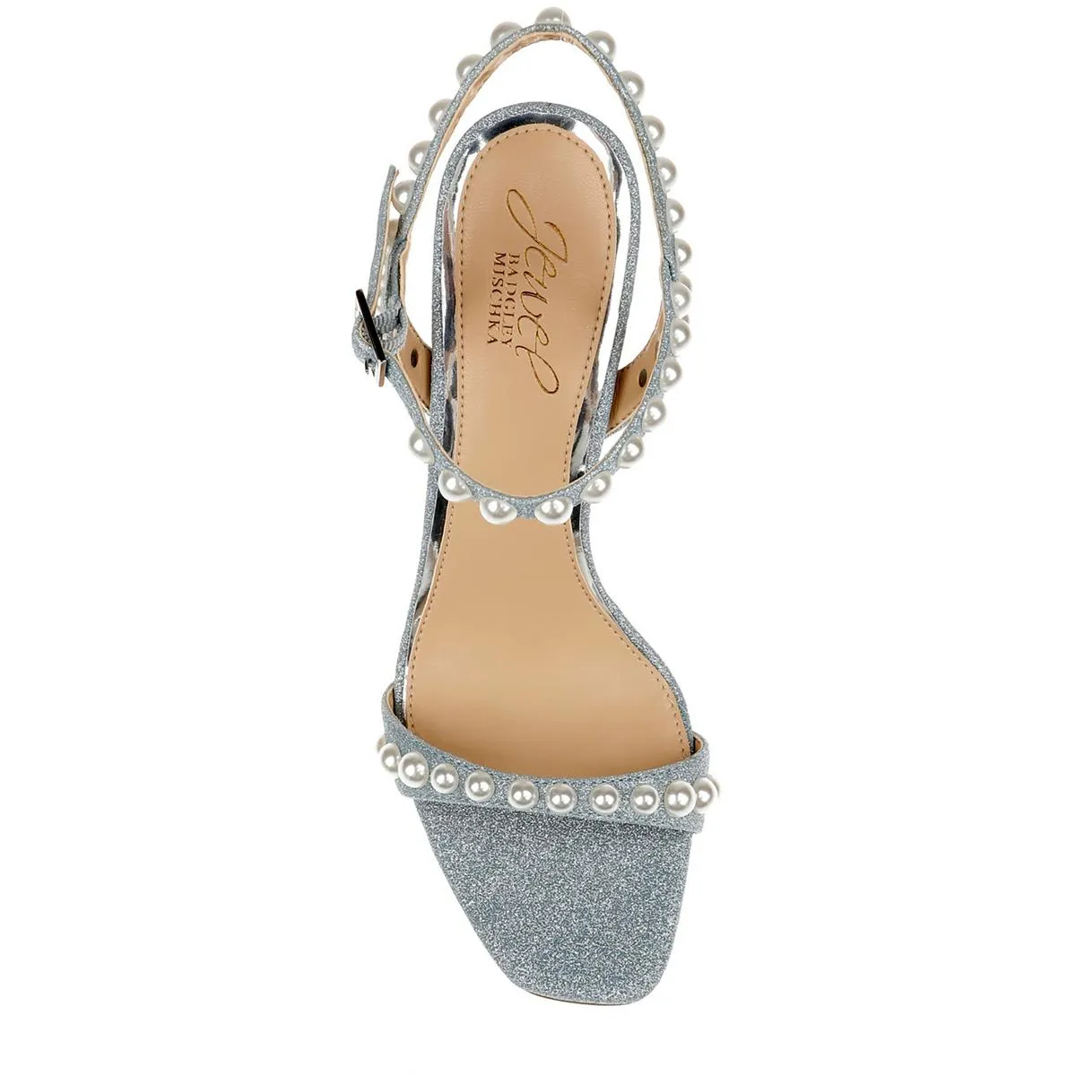 Jewel Badgley Mischka Womens Damaris Beaded Ankle Strap Heels