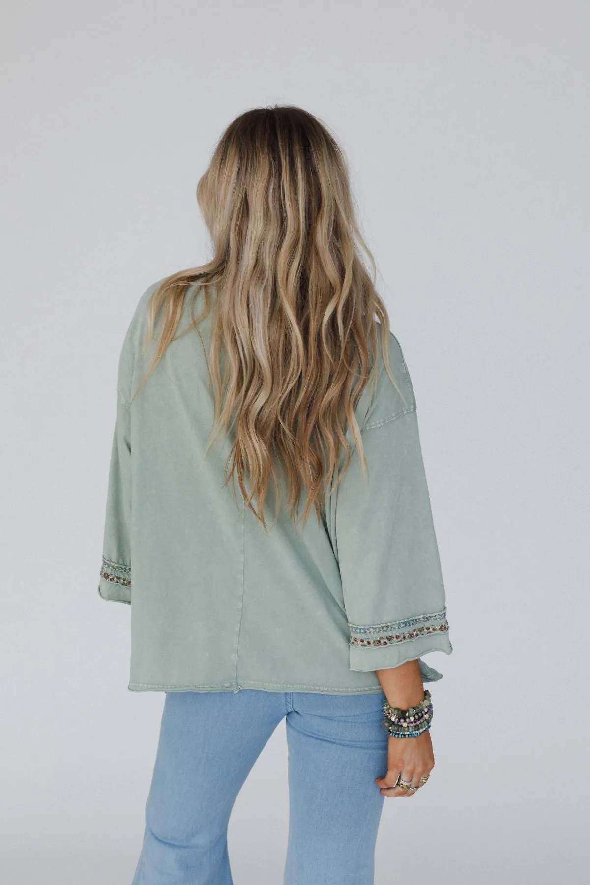 Josephine Peace Patchwork Top - Mint