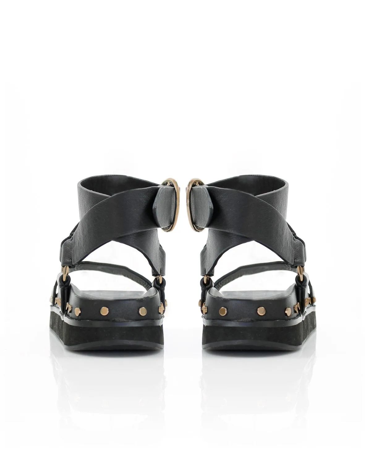 La Tribe Studded Sandal 1924 in Black/Gold