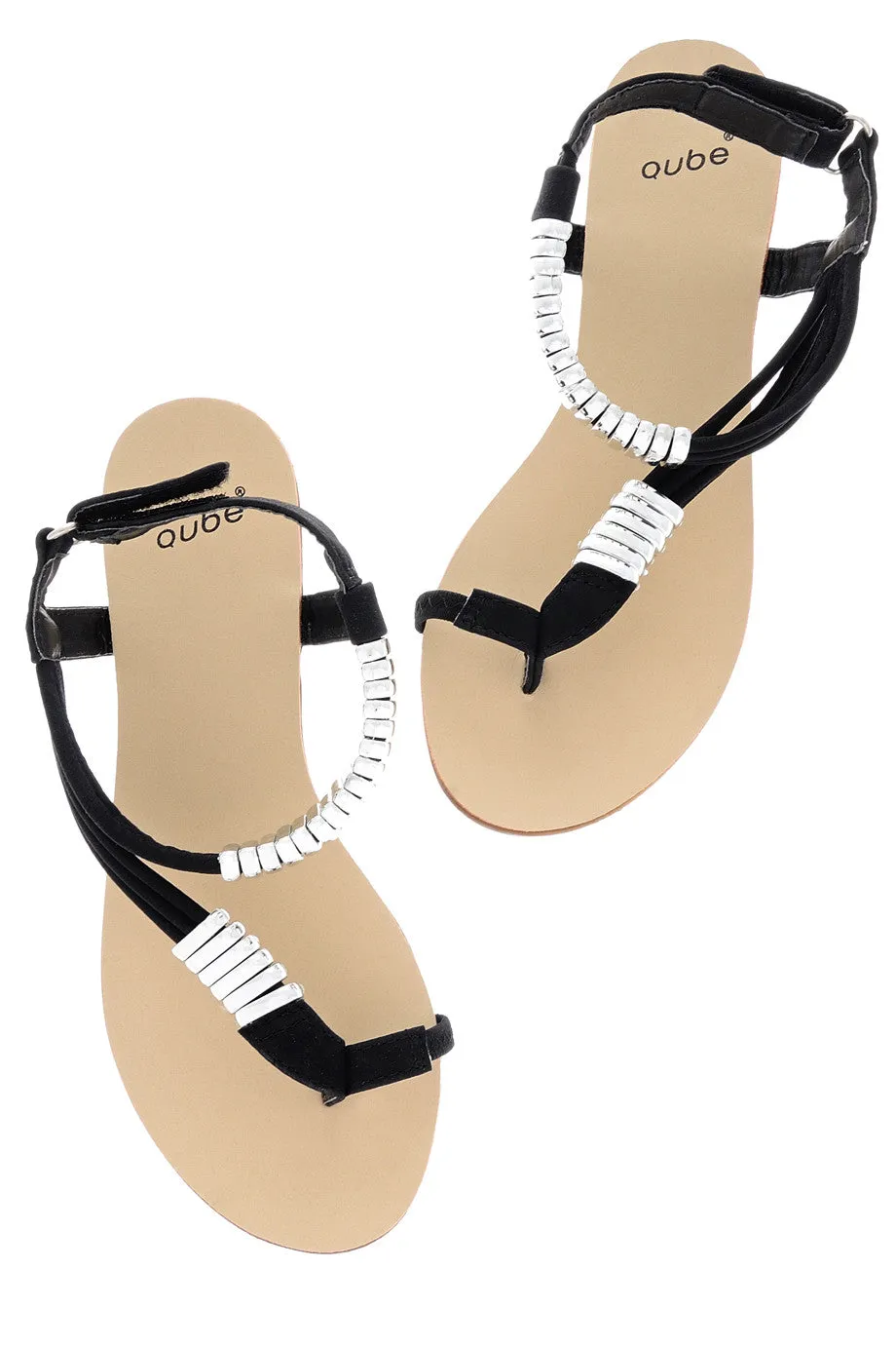 LIZ Metallic Black Sandals