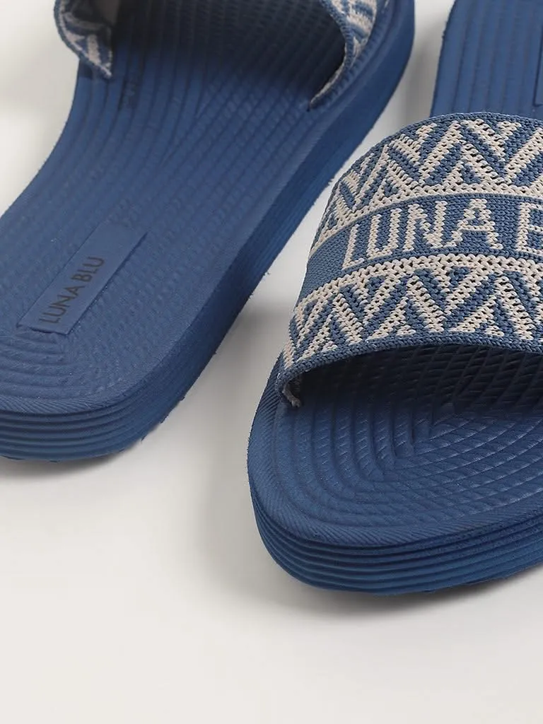 LUNA BLU Blue Patterned Flip-Flop