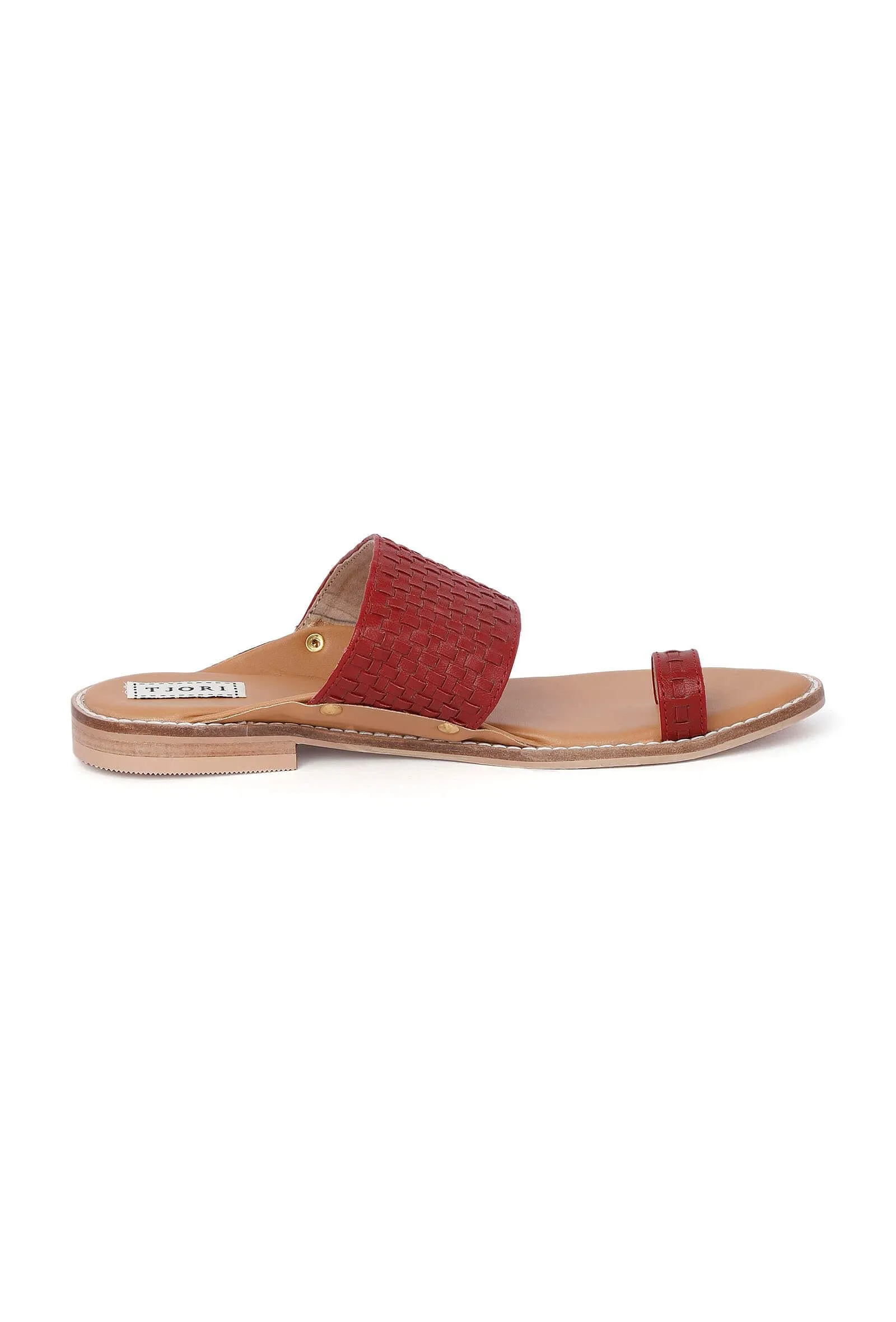 Maroon Handwoven Cruelty-Freeleather Kolhapuri Chappal