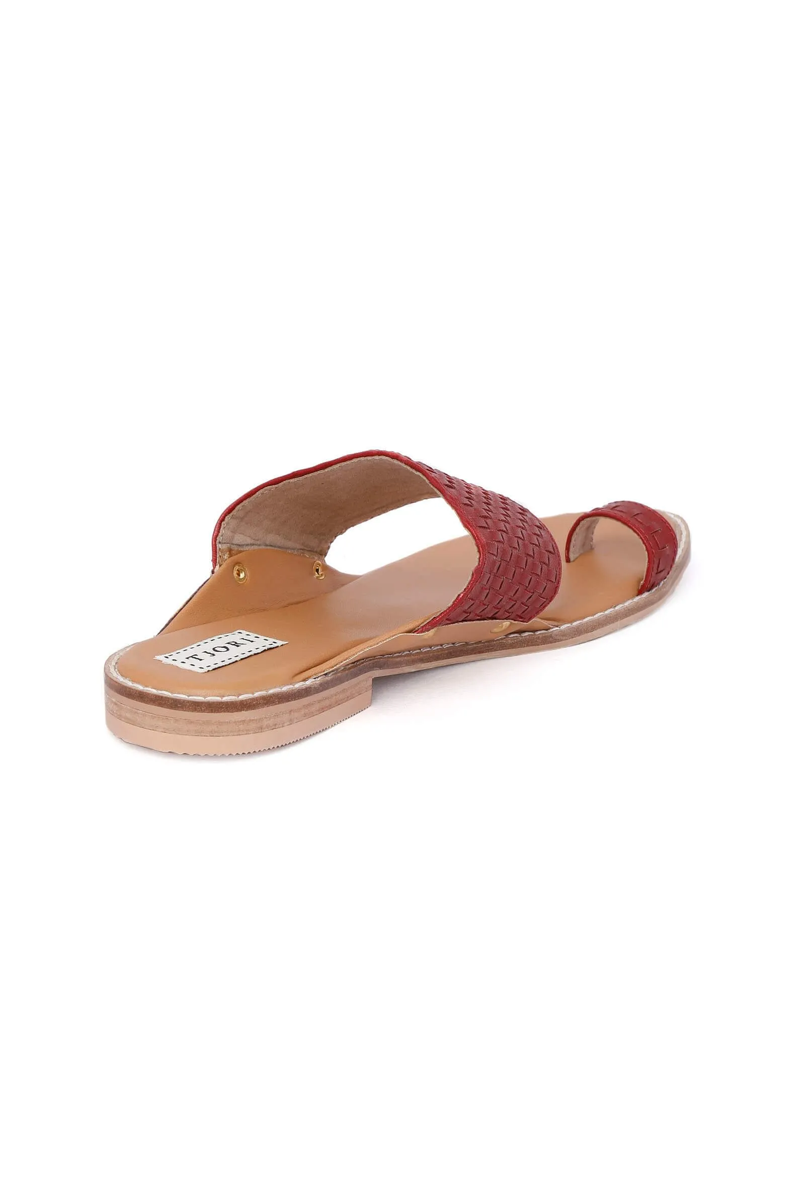 Maroon Handwoven Cruelty-Freeleather Kolhapuri Chappal