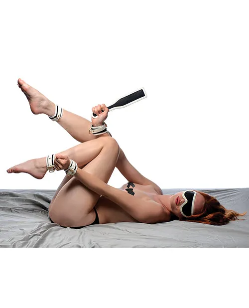 Master Series Kink In The Dark Glowing Cuffs & Blindfold & Paddle Set