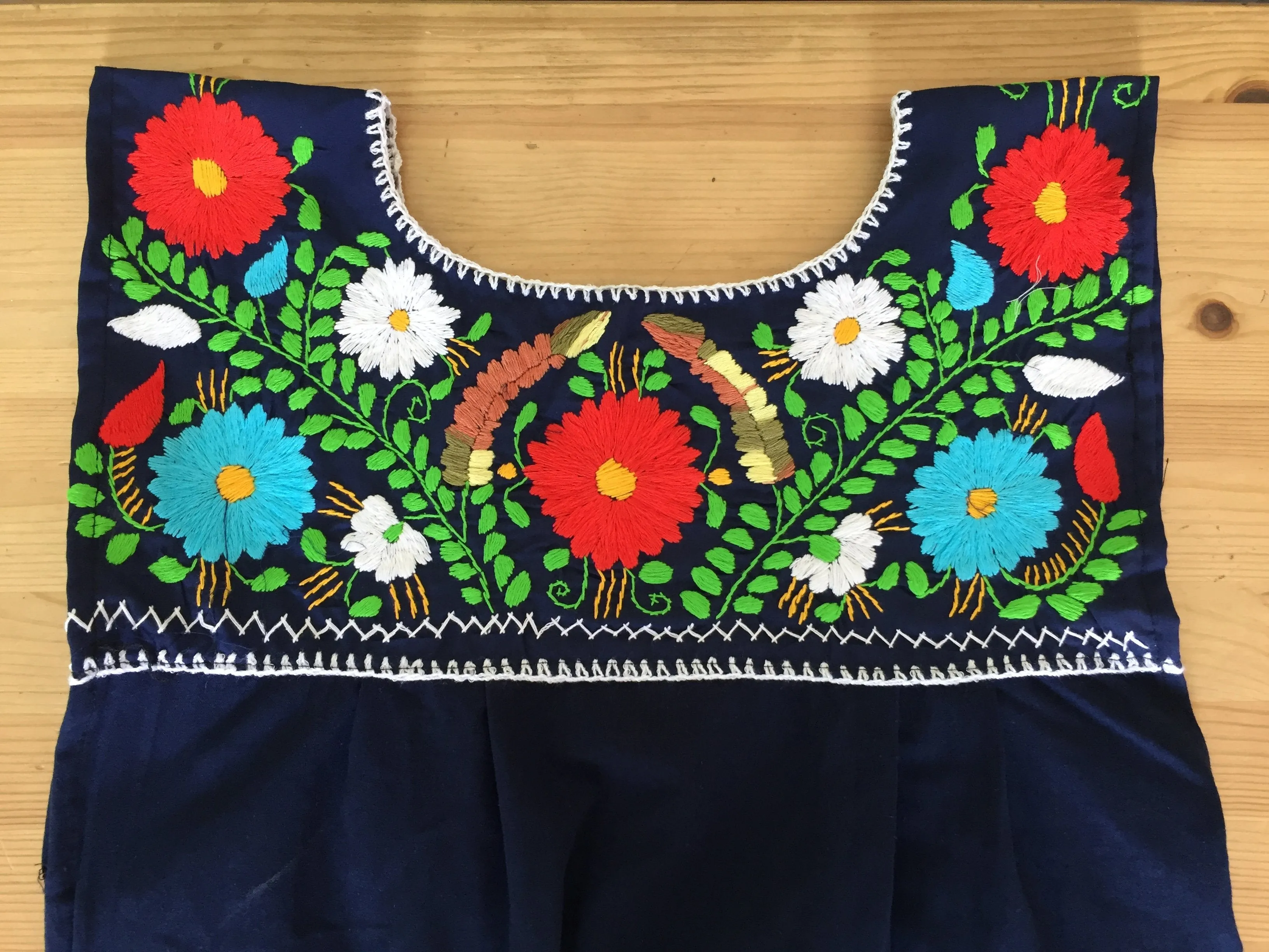 Maxi Isidra, Hand Embroidered Mexican Loose Dress