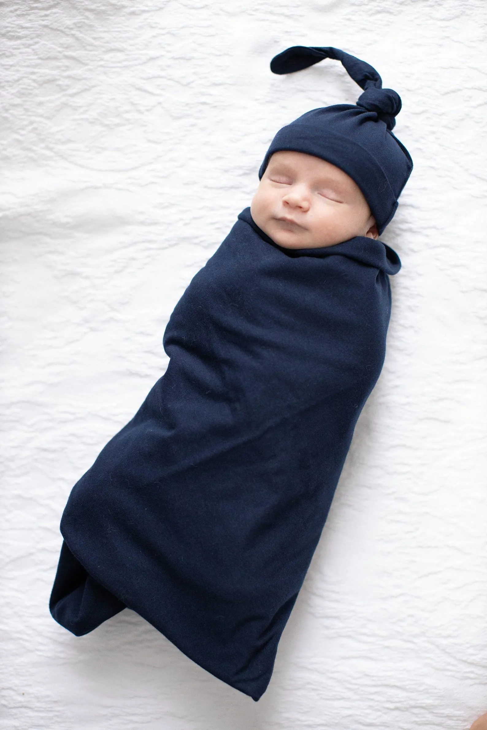 Natalia Labor Gown & Navy Swaddle Set & Dad T-Shirt