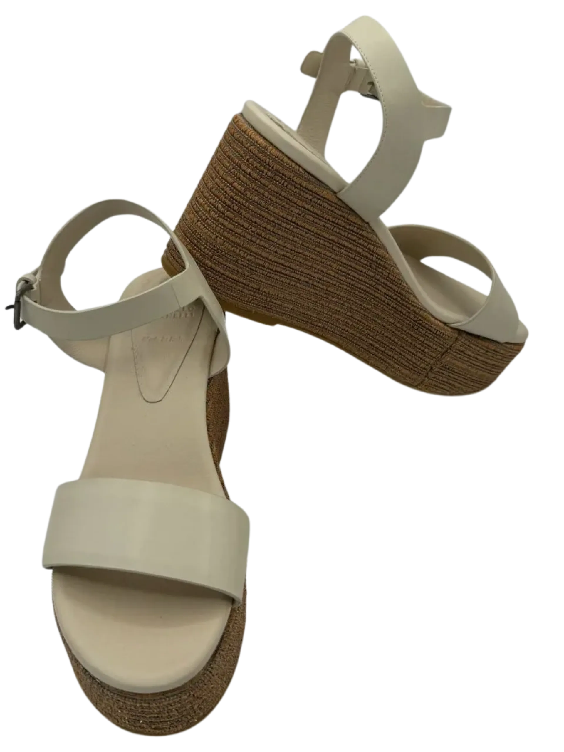 *NEW* Brunello Cucinelli Stripe Platform Leather Wedge Sandals