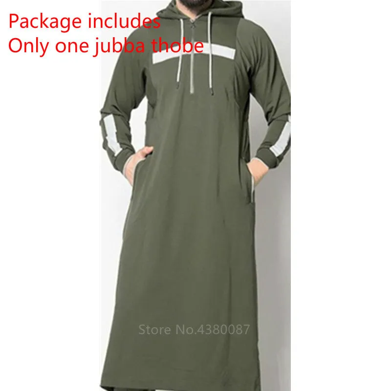 New Mens Jubba Thobe Arabic Islamic Clothing Winter Muslim Saudi Arabia Arabic Abaya Dubai Long Robes Traditional Kaftan Sweater