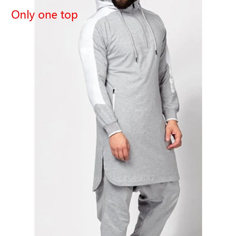 New Mens Jubba Thobe Arabic Islamic Clothing Winter Muslim Saudi Arabia Arabic Abaya Dubai Long Robes Traditional Kaftan Sweater