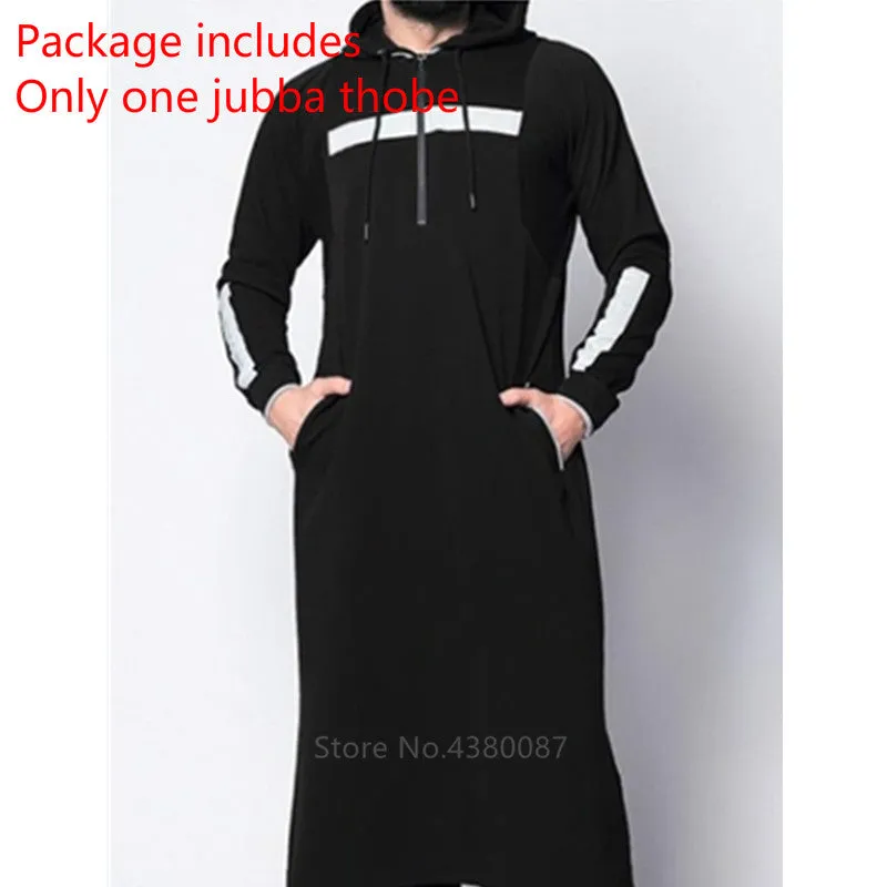 New Mens Jubba Thobe Arabic Islamic Clothing Winter Muslim Saudi Arabia Arabic Abaya Dubai Long Robes Traditional Kaftan Sweater