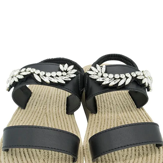 Nomad - Crystal Rhinestone Embellished - Waterproof Espadrille Platform wedge heel sandals - women