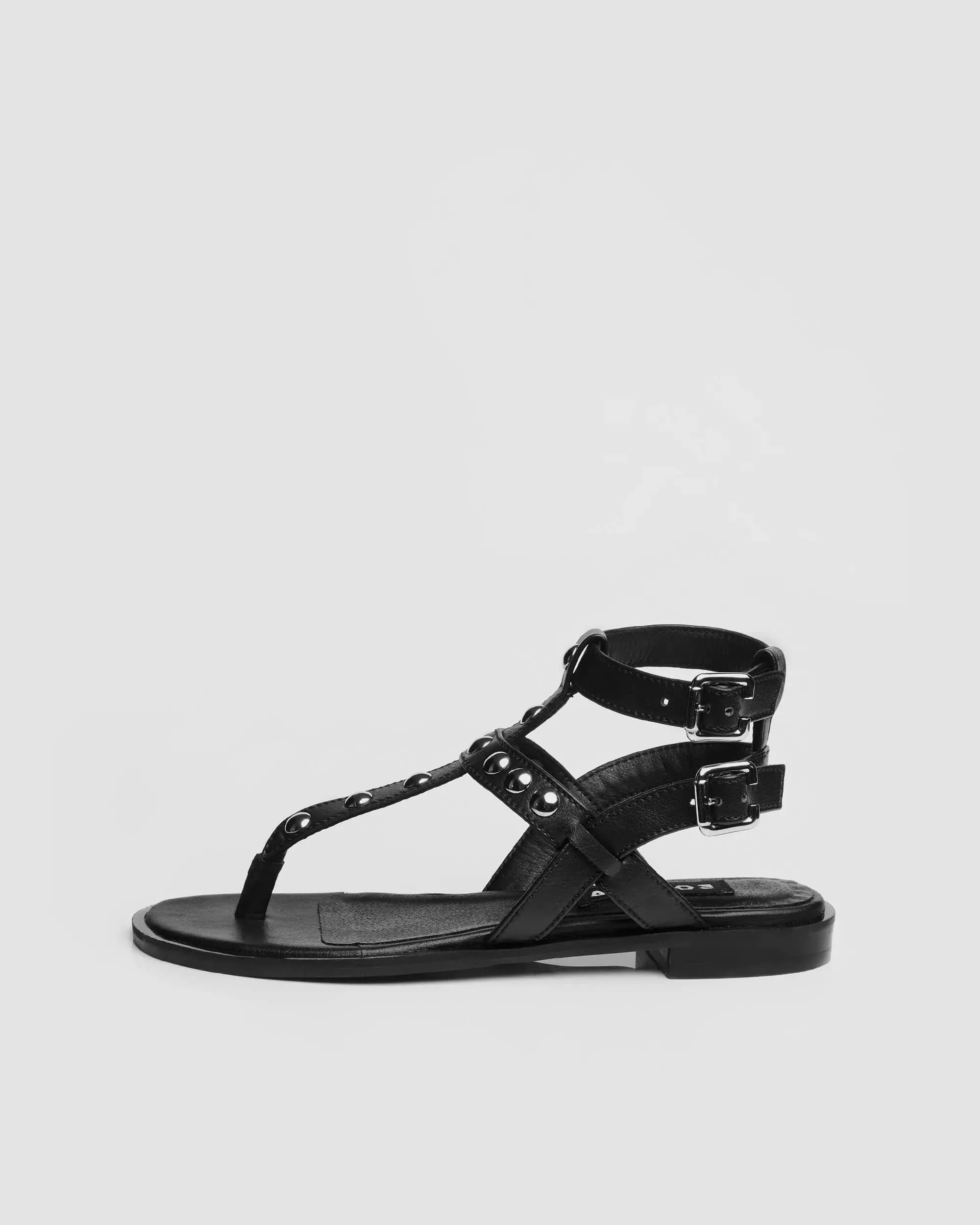 Nox Vegan Grape Leather Gladiator Sandals | Black