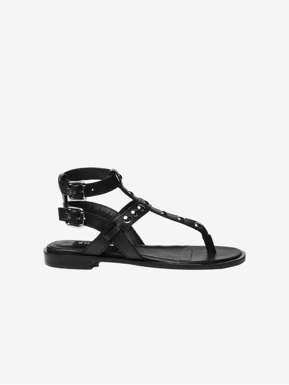 Nox Vegan Grape Leather Gladiator Sandals | Black