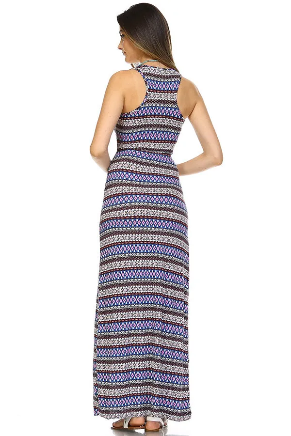 On Vacation Printed Tank Maxi Dress