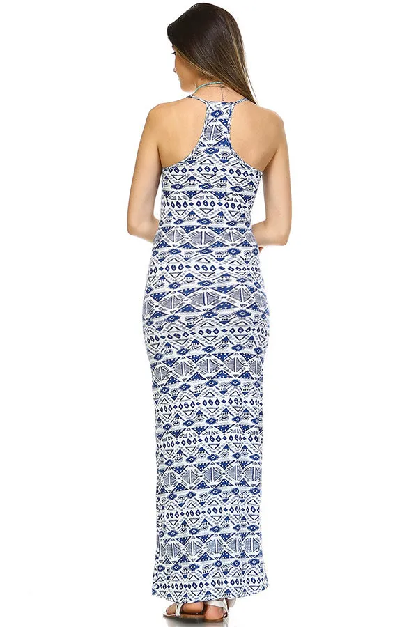 On Vacation Printed Tank Maxi Dress