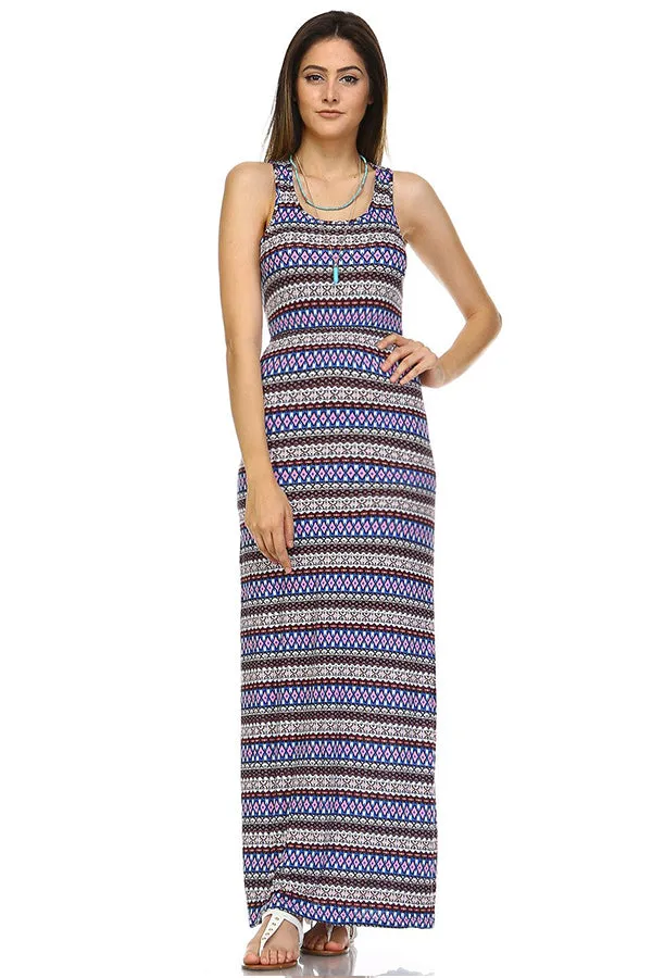 On Vacation Printed Tank Maxi Dress