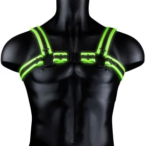 Ouch! Glow In The Dark Bulldog Buckle Harness /M