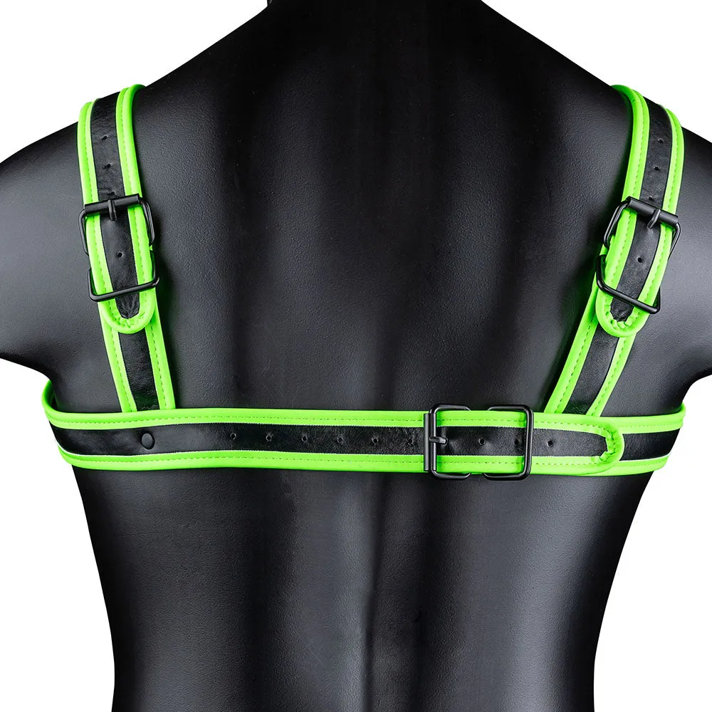 Ouch! Glow In The Dark Bulldog Buckle Harness /M