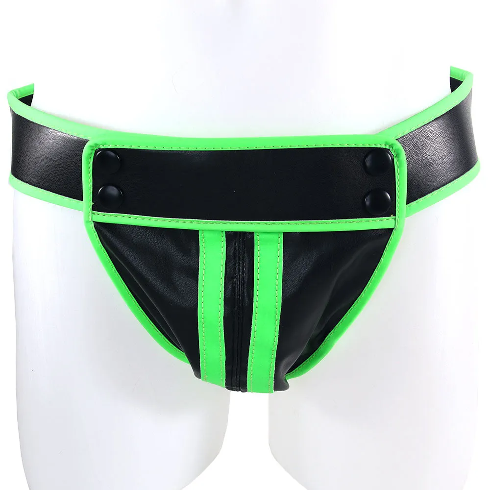 Ouch! Glow In The Dark Striped Pouch Jock Strap /XL