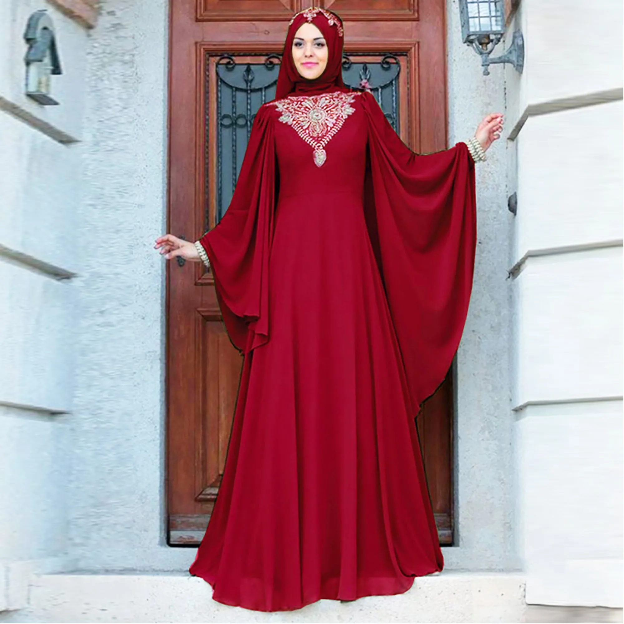 Ramadan Muslim Burqa Abaya Women Hijab Prayer Dress Islam Overhead Burka Niqab Long Khimar Kaftan Robe Arab Middle East Clothing