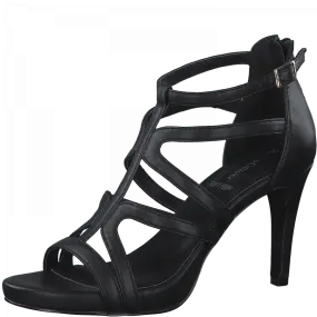 S Oliver 28306-38 Black Heeled Gladiator Sandals