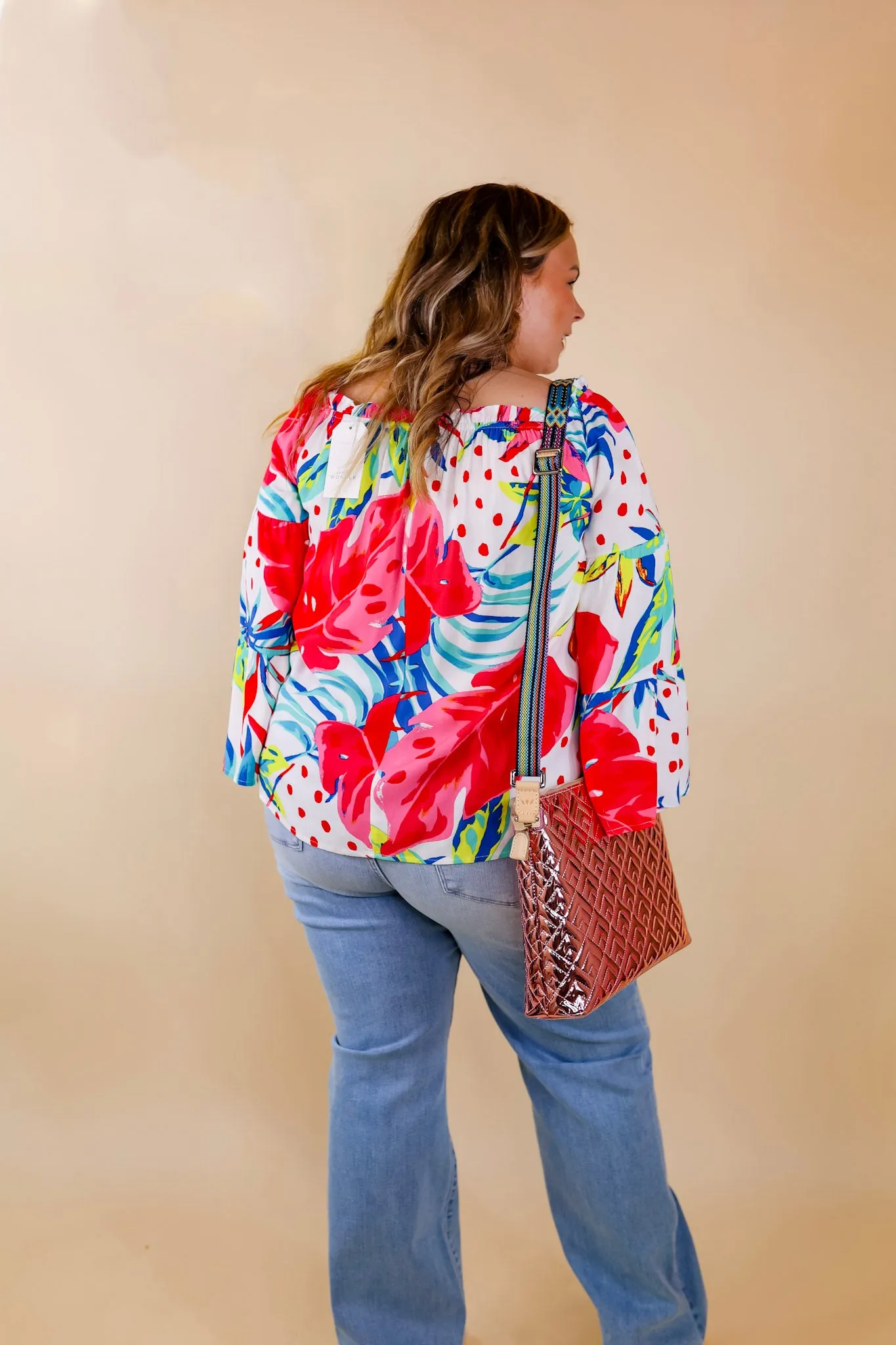 Seas The Day Floral Off The Shoulder Blouse in White