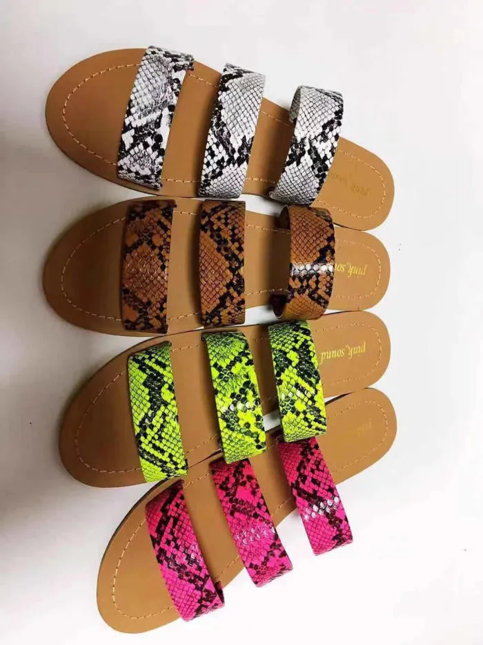 Snake Trio Strap Sandals