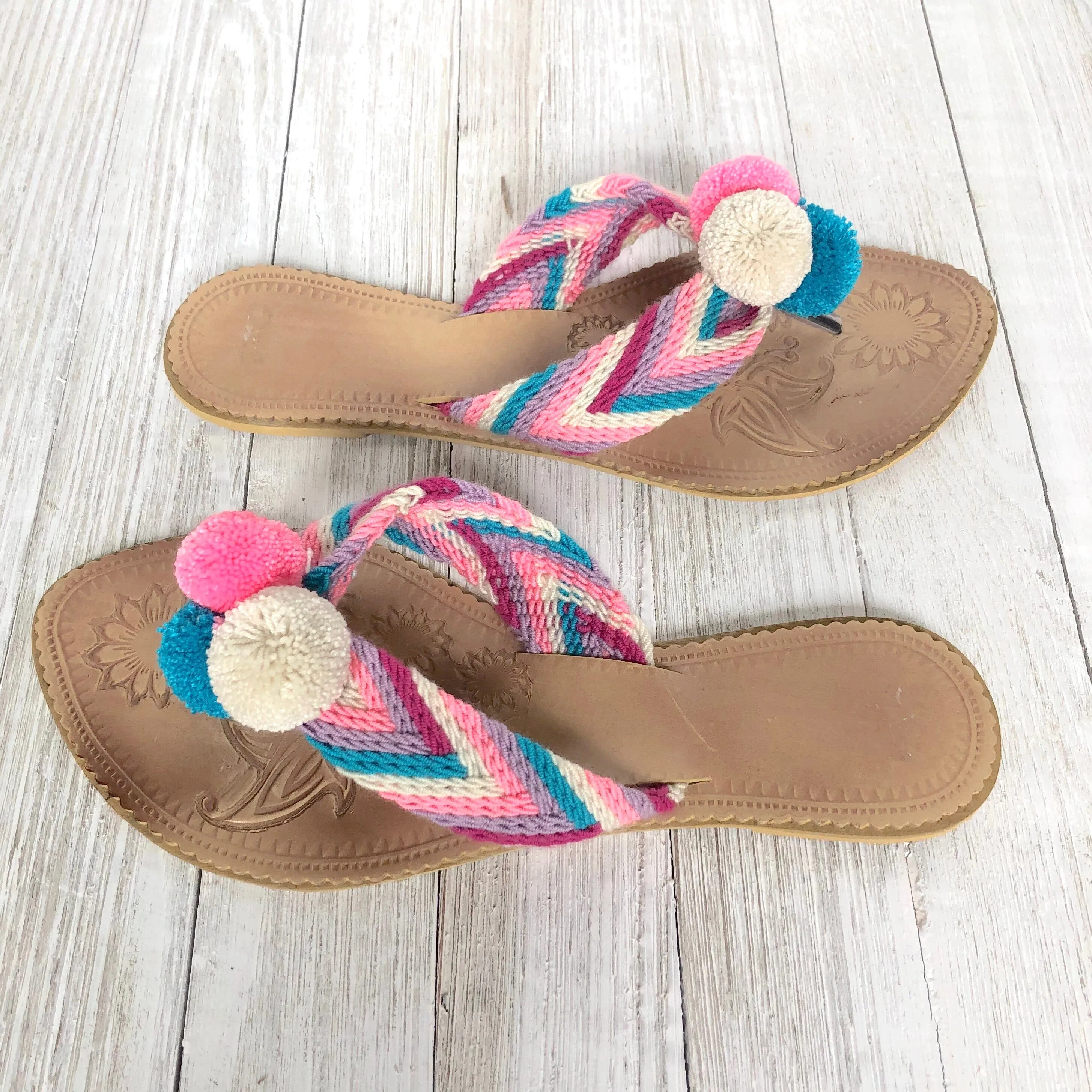 Spring Lover Pom Pom Sandals - Summer Flip Flops