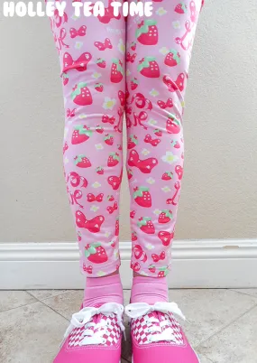 Strawberry ribbon leggings [made to order]