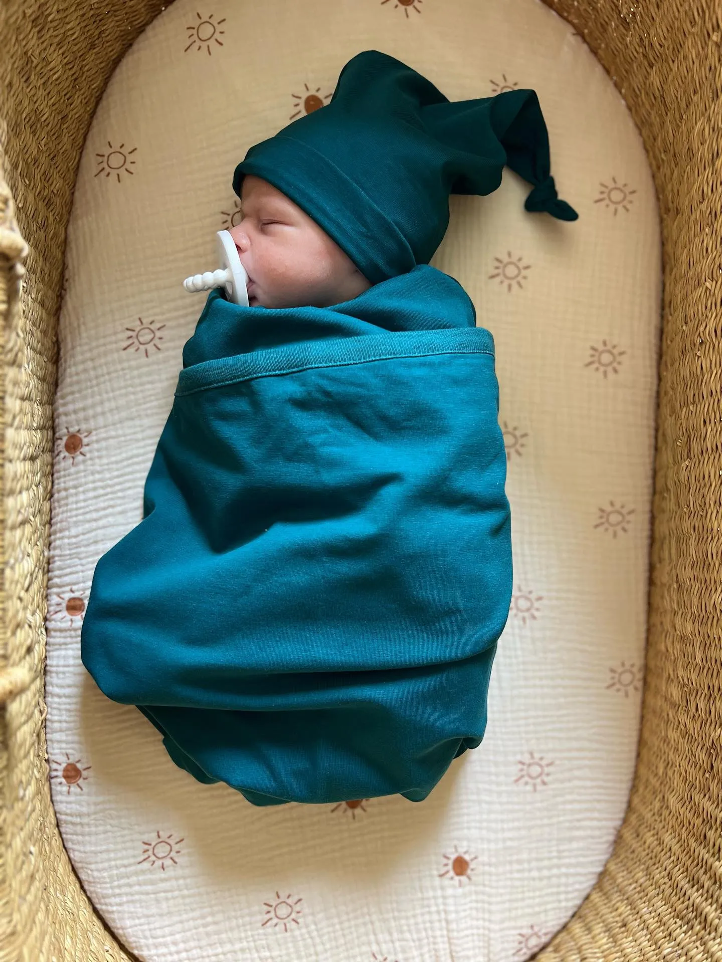 Teal Labor Gown & Swaddle Set & Dad T-Shirt