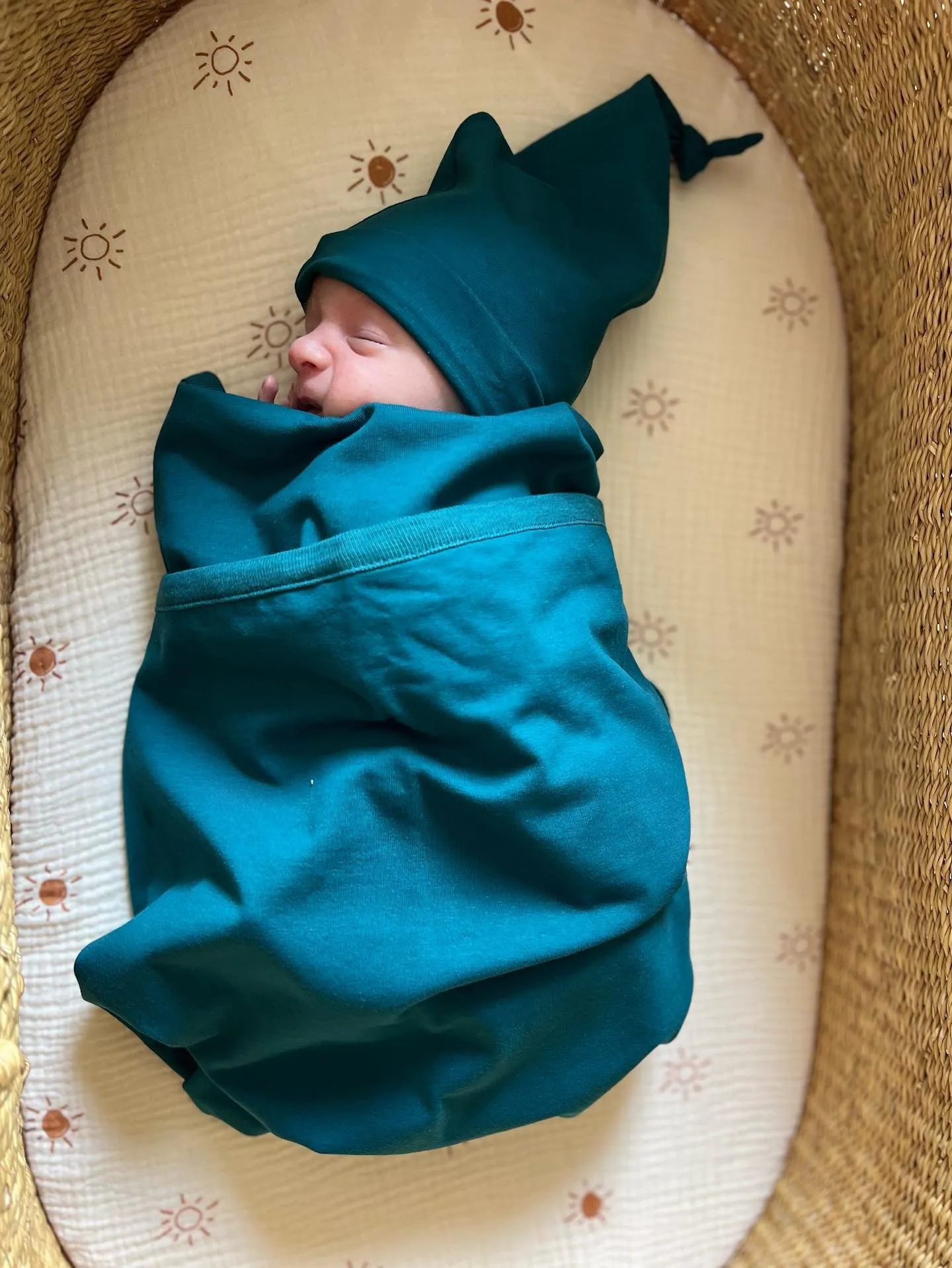 Teal Labor Gown & Swaddle Set & Dad T-Shirt