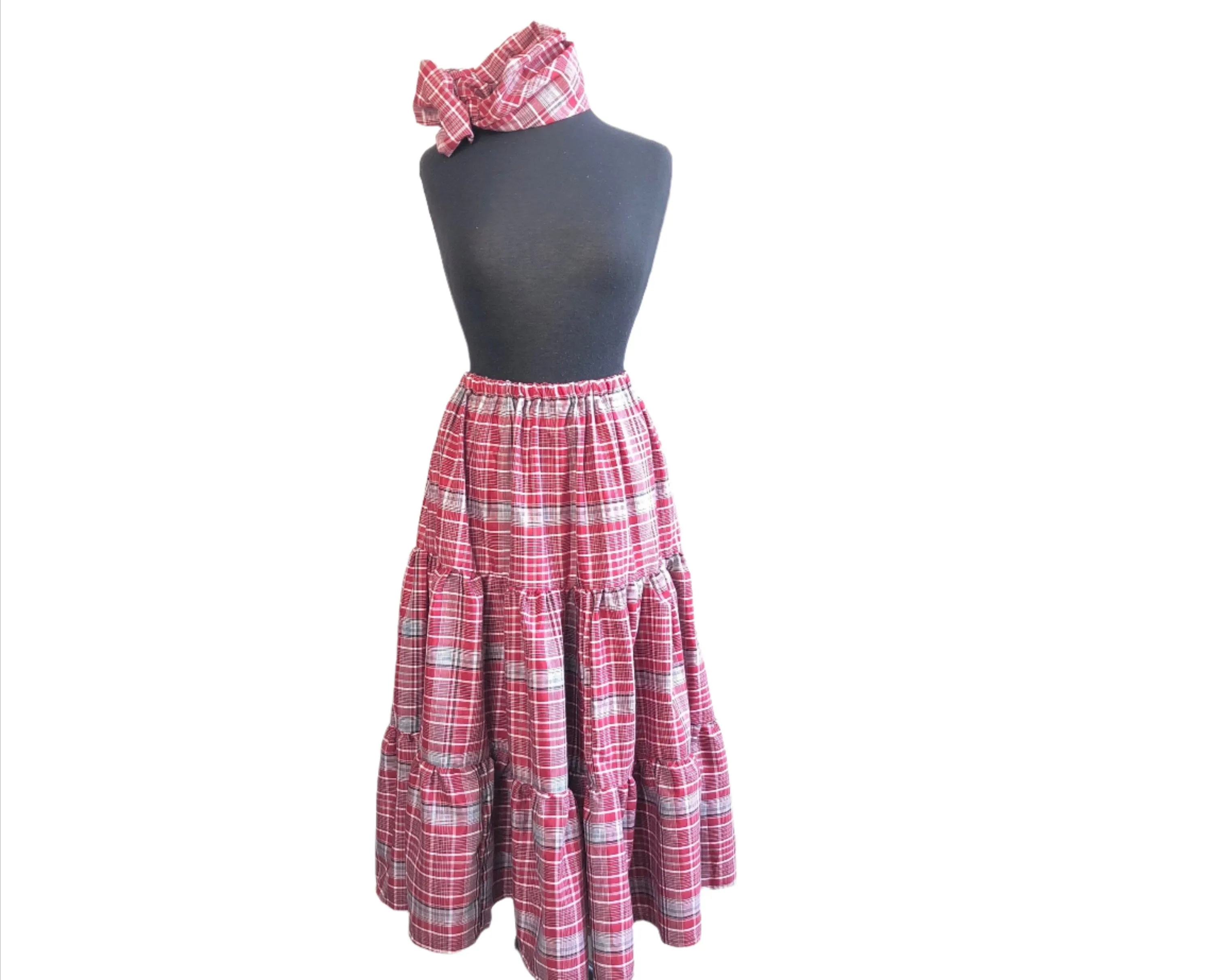 Traditional Jamaican Bandana Skirt with Head Wrap