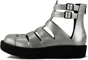 T.U.K SILVER GLADIATOR VIVA LOW SANDAL CREEPER