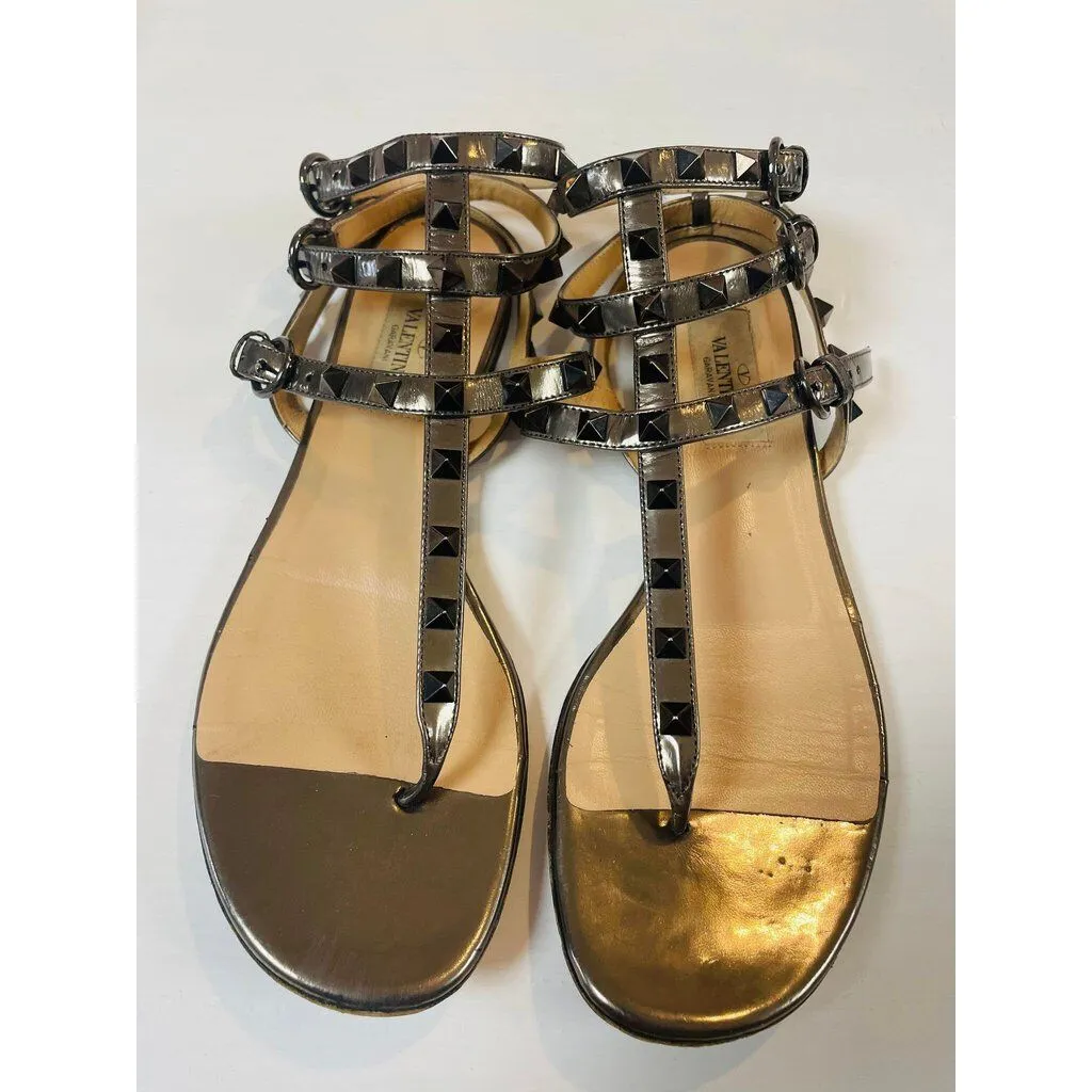 Valentino Rockstud Gladiator Sandals - Size 37