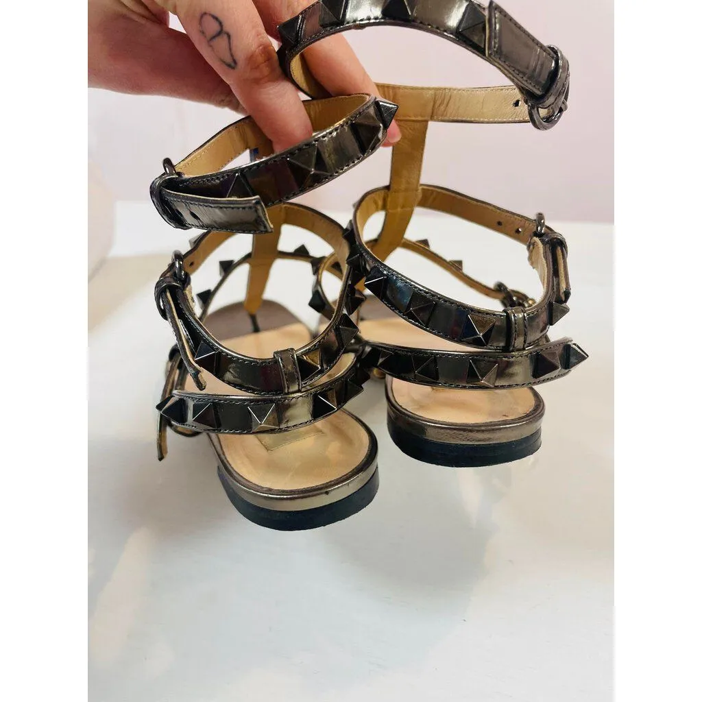 Valentino Rockstud Gladiator Sandals - Size 37