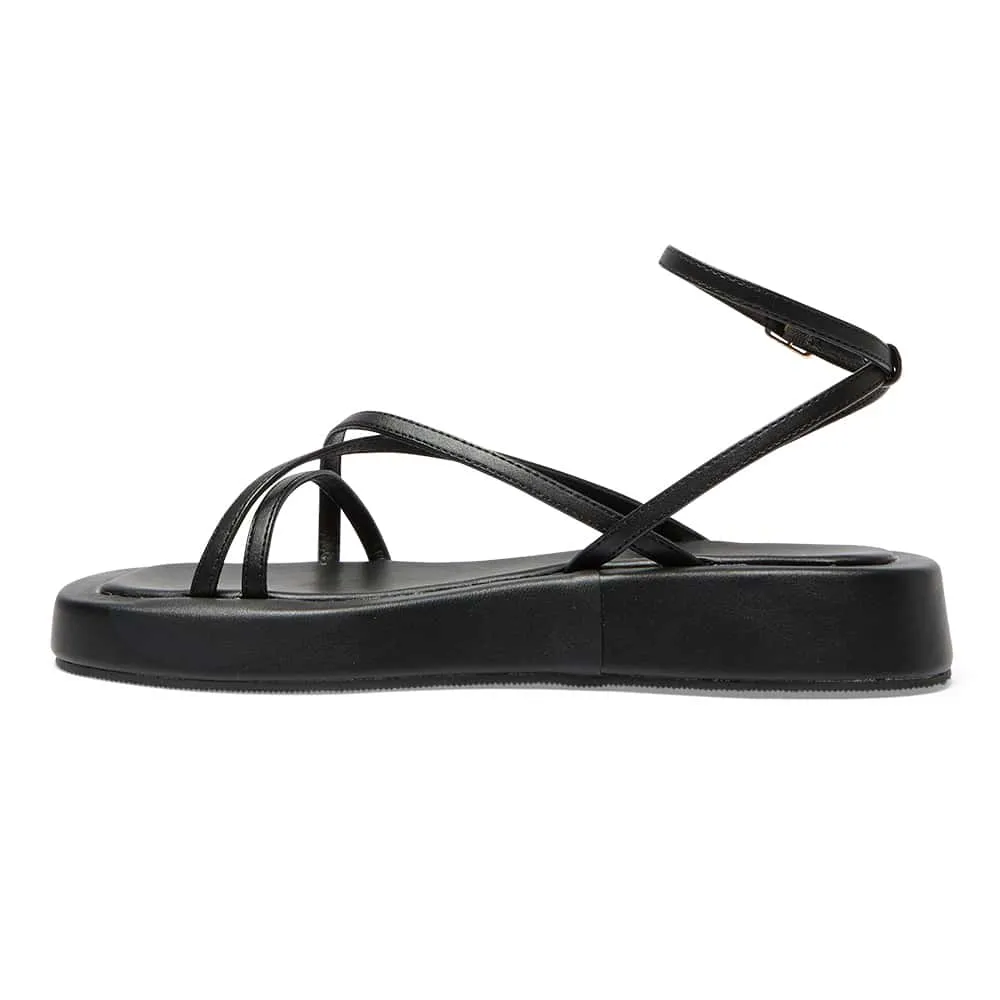 Vanya Sandal in Black Smooth