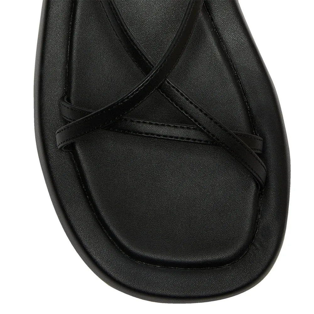 Vanya Sandal in Black Smooth