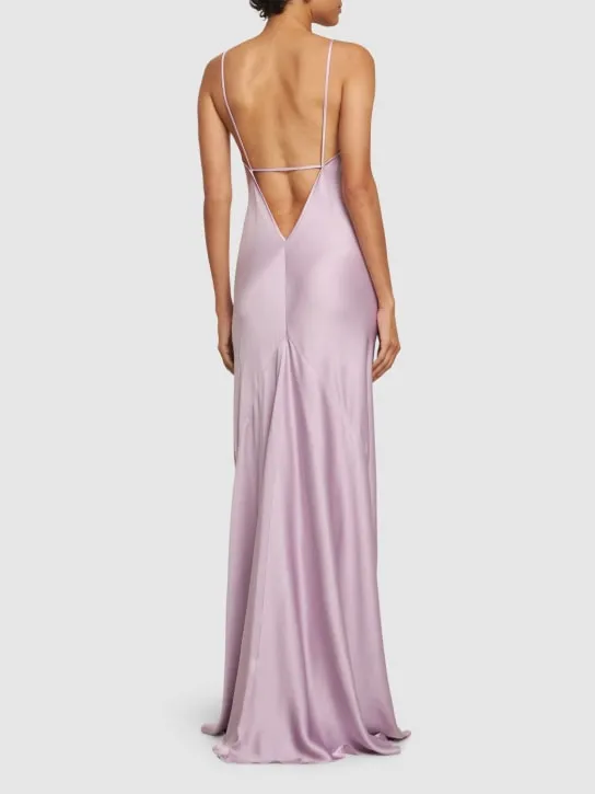 Victoria Beckham   Cami satin open back long dress 