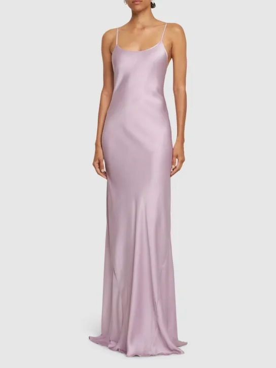 Victoria Beckham   Cami satin open back long dress 