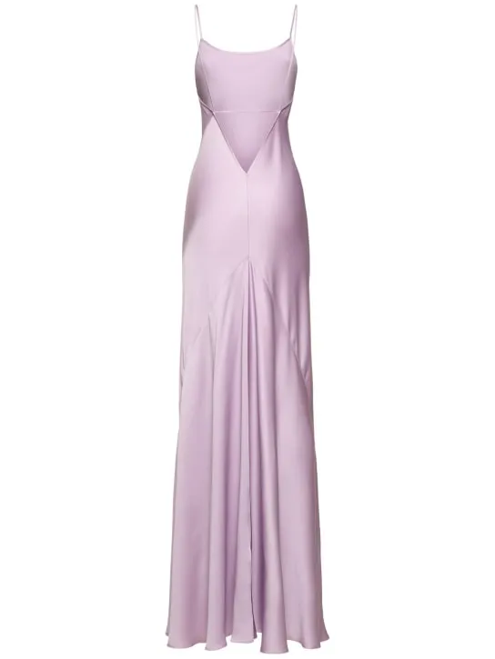 Victoria Beckham   Cami satin open back long dress 