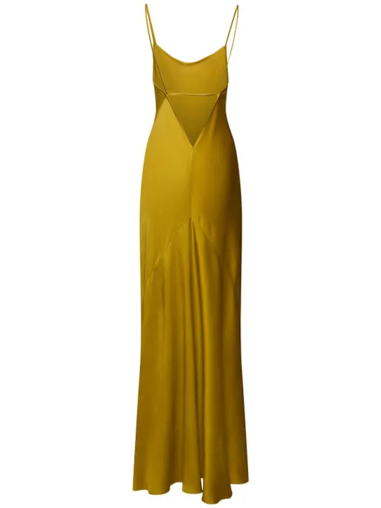 Victoria Beckham   Cami satin open back long dress 