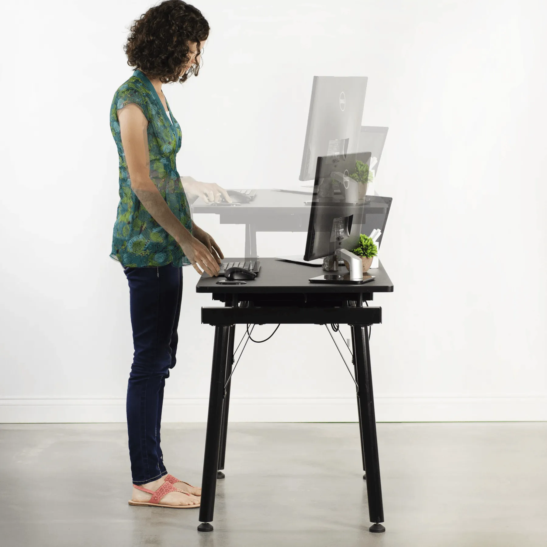 VIVO Black Electric Sit-to-Stand Height-Adjustable Desk Frame with Tabletop, DESK-V100ZE